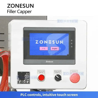 Zonesun Steam Vacuum Filler Capper control panel for glass jar filling efficiency