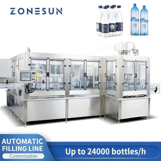 Automatic bottle filling line for Zonesun ZS-AFM 24000BPH full-automatic PET bottle filling