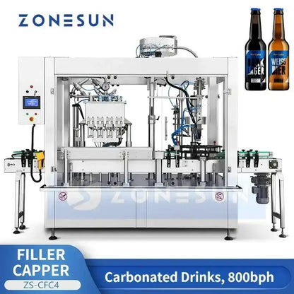 Automatic beer bottling with Zonesun ZS-CFC4 for a seamless beer bottling line experience