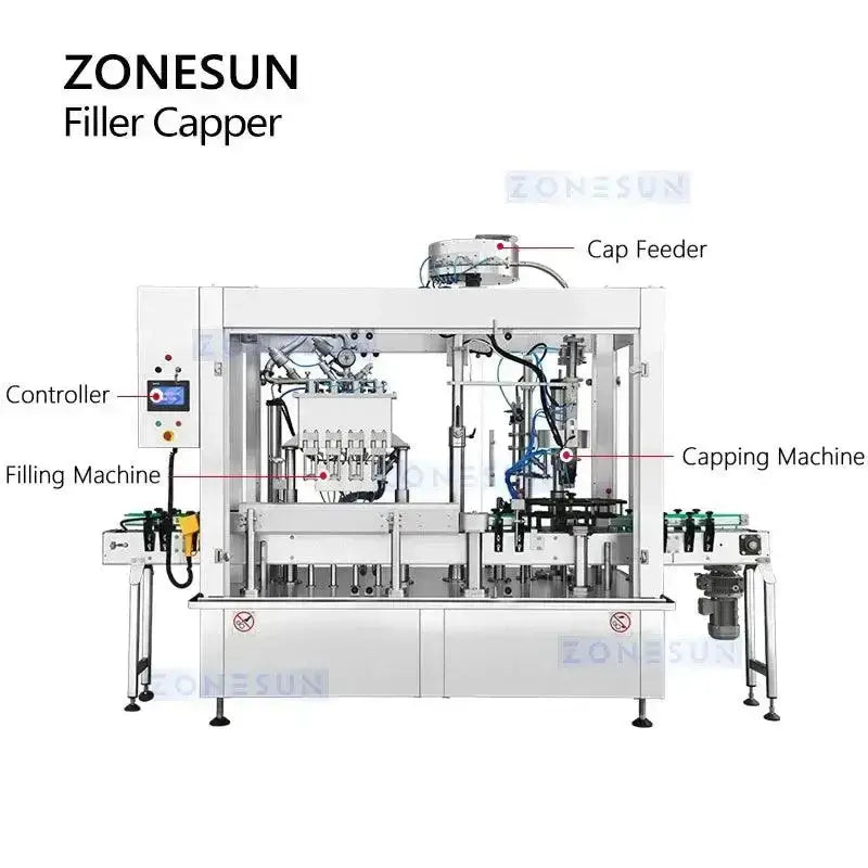 Automatic filler capper machine for Zonesun ZS-CFC4 Automatic Beer Bottling line