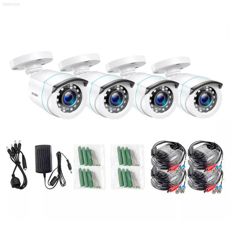 ZOSI 1080P 4 Pack HD TVI Security Cameras Outdoor Indoor Weatherproof Bullet Surveillance Camera for Analog CCTV DVR System - Estalios