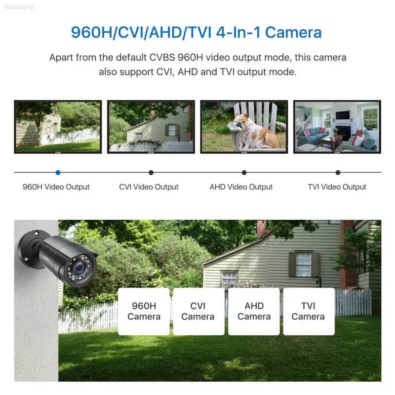 ZOSI 1080P 4 Pack HD TVI Security Cameras Outdoor Indoor Weatherproof Bullet Surveillance Camera for Analog CCTV DVR System - Estalios